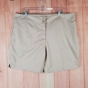 Lady Pinseeker Golf Shorts Womens 16 Beige Flat Front‎ Resortwear Performance